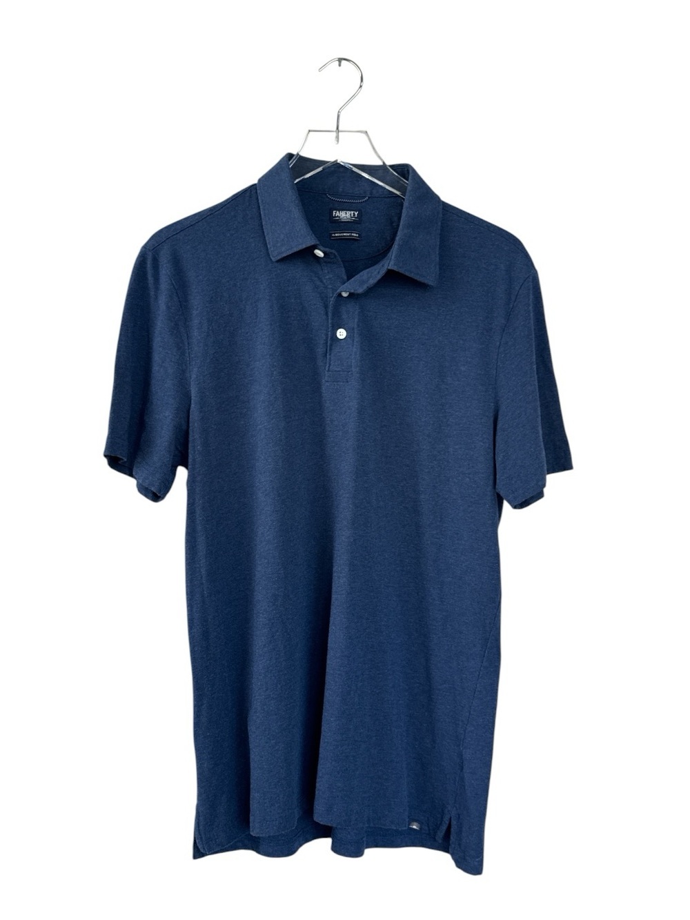 Faherty Men’s Movement Polo Large Blue Short Sleeve Performance Stretch Shirt